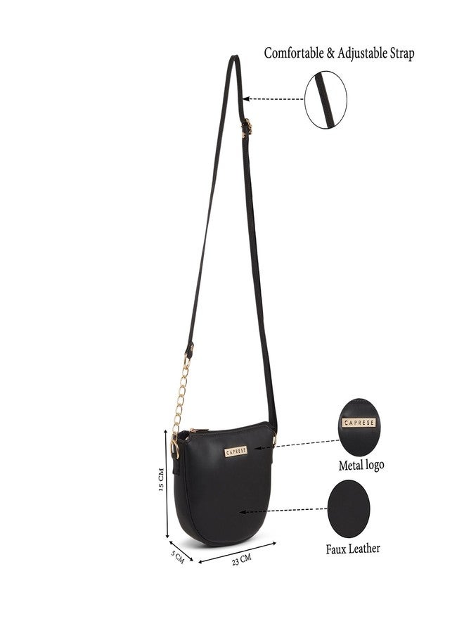 كابريس حقيبة كتف متوسطة الحجم من كابريس بليث للنساء، مزودة بحزام قابل للتعديل وسحاب إغلاق لراحة الارتداء | حقيبة يد متعددة الاستخدامات للاستخدام اليومي والسفر والمناسبات الخاصة (أسود) - Image 3